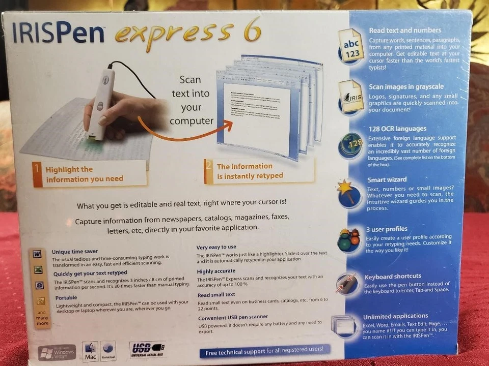 Iris Pen Express 6 Handheld Scanner For PC / Mac NEW Sealed! - Image 2 of 4