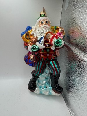 VINTAGE Christopher Radko 2000 ALPINE SANTA Ornament  7.5 inch 00-351-0 EUC