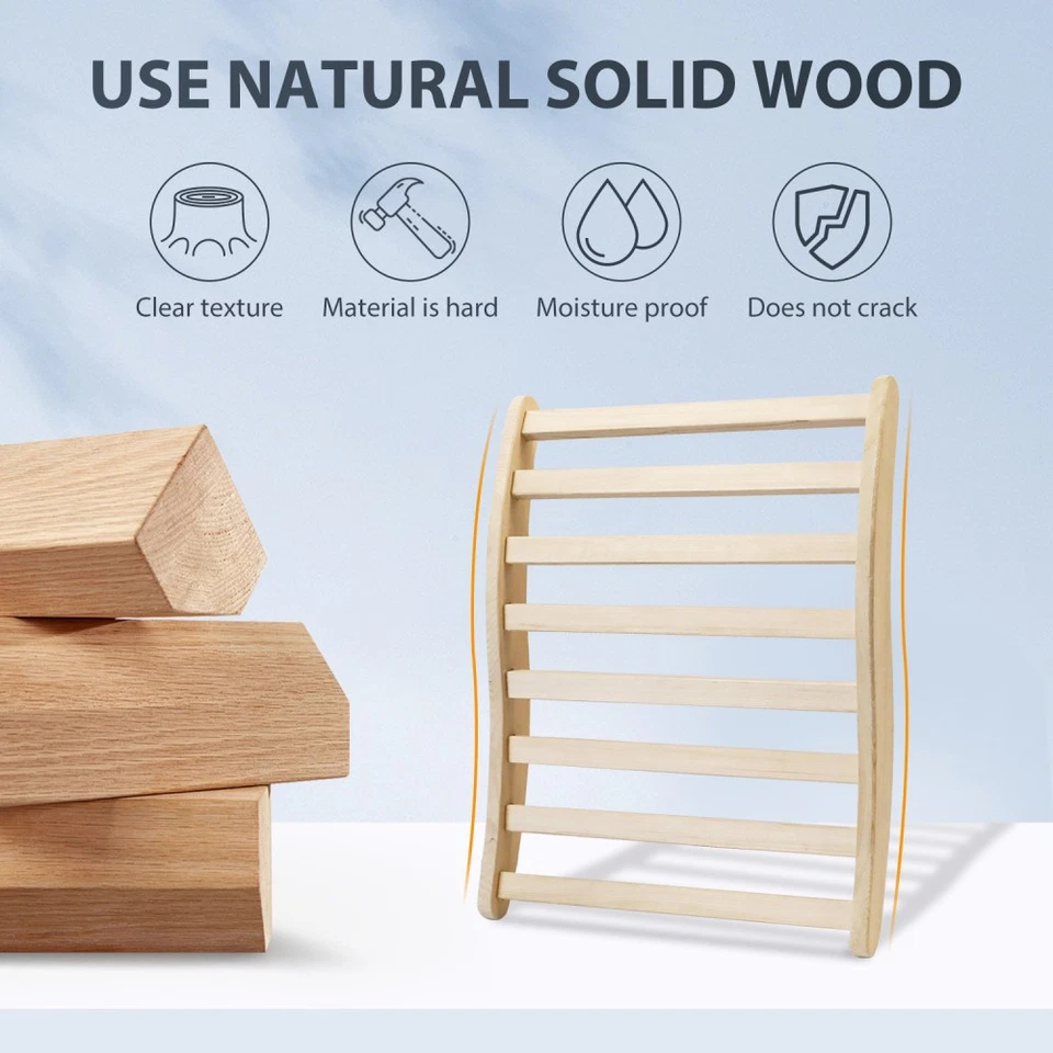Sauna Backrest S Shape Canadian Natural Wood Hemlock Sauna Chair with Back - Image 2 of 4