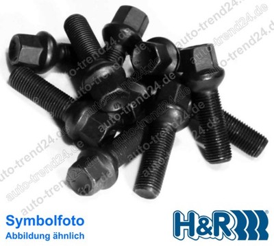 HR 10 Radschrauben, Kugelbund M14 x 1,5 x 40 für eine Achse in schwarz