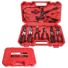 BETOOLL 9pcs Wire Long Reach Hose Clamp Pliers Set Fuel Oil Water Hose Auto Tool