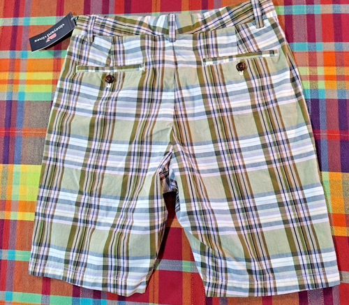 Vineyard Vines Mens Madras Bermuda Shorts Sz 28 X 9" Camp Olive 1H001308-D542-28 - Picture 11 of 13