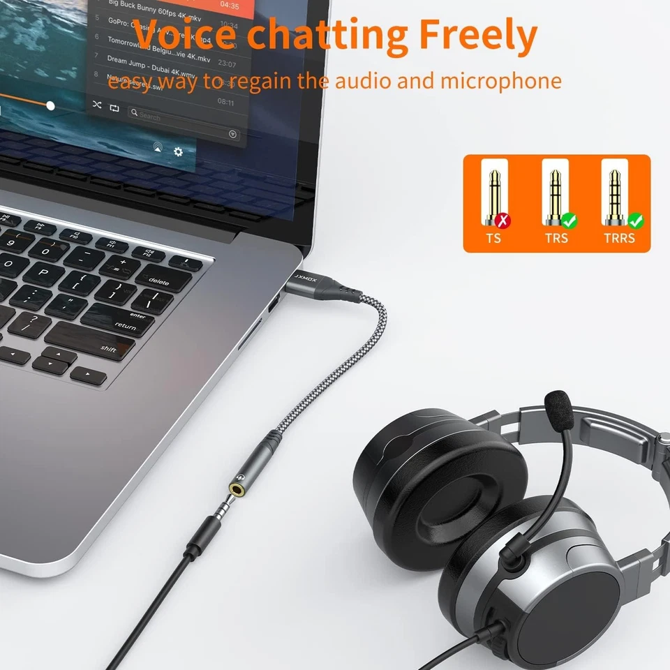 JXMOX USB to 3.5mm Audio Adapter (2-Pack) - USB-A 6 inch / 15 cm, 2-Pack - Image 2 of 4