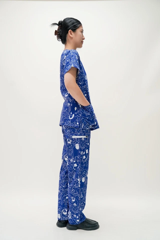 Women's Nursing Scrub set,Women's Medical Scrub set - Blue Cotton Scrub - image 4 of 4