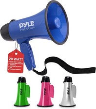 Pyle PMP21BL Portable Megaphone Speaker Siren Bullhorn - Compact and Blue