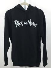 Rick and Morty Graphic Pullover Black Hoodie Sweatshirt Unisex L NWOT AA8 -20