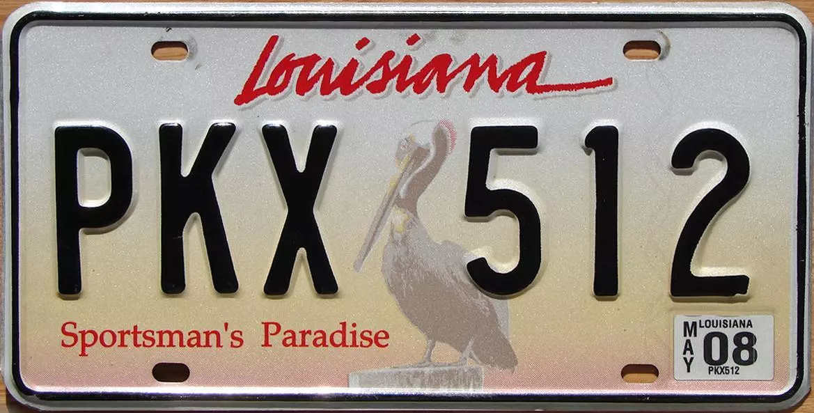 LOUISIANA PELICAN BIRD REAL AUTHENTIC LICENSE PLATE AUTO NUMBER