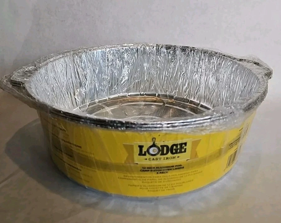 Lodge Camp Dutch Oven Recyclable Aluminum Foil Liners 12" Pack of 12