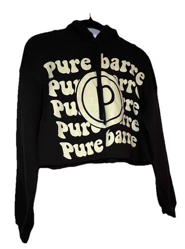 Puré Barre Small Black Crop Top Gothcore Witchcore Long Sleeve Hoodie