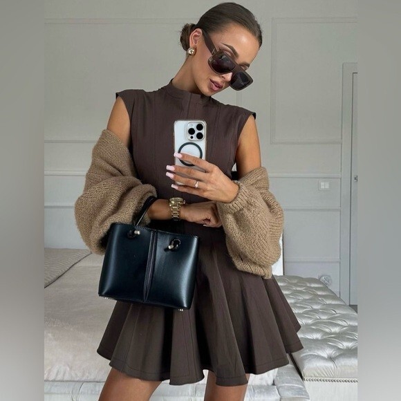 スペイン発送 ZARA GODETS ZW コレクション ミディドレス 限定 org.jpg