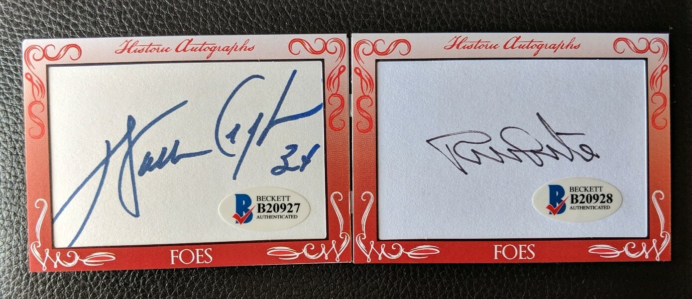 WALTER PAYTON RANDY WHITE DUAL AUTOGRAPH CARD PSA / DNA & BECKETT BGS CERTIFIED