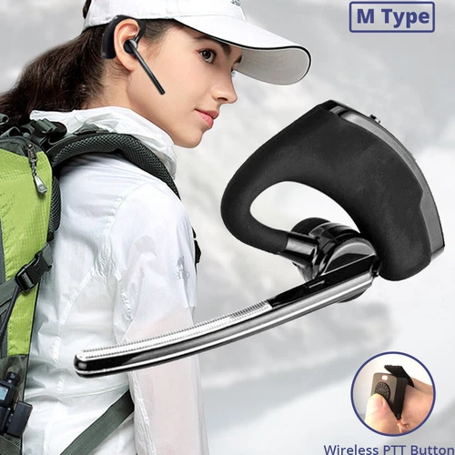 Bluetooth Walkie Talkie Zestaw słuchawkowy Słuchawki Mikrofon PTT Pilot do Motorola GP68 - Zdjęcie 1 z 8