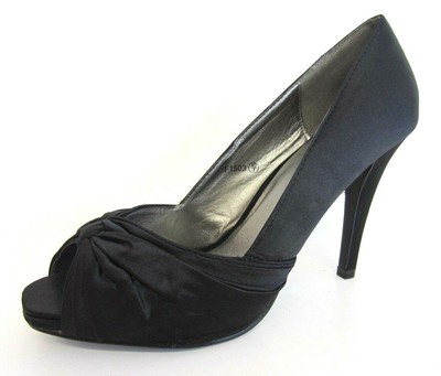 black satin court shoes uk