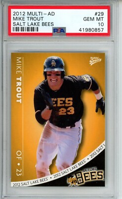 2012 Multi-Ad Mike Trout Salt Lake Bees Card #29 PSA 10 Gem Mint
