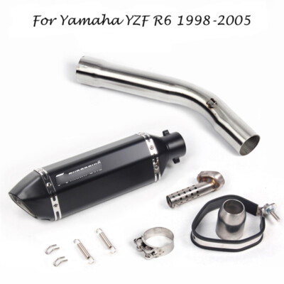 For Yamaha YZF R6 1998-2005 Motor Exhaust System Muffler Vent Pipe Mid Link Pipe