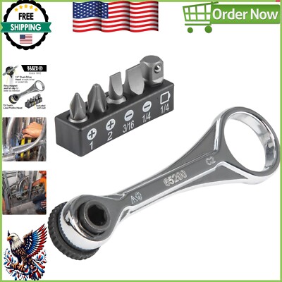 5-Piece Professional Mini Ratchet Set with Versatile Phillips & Slotted Bits