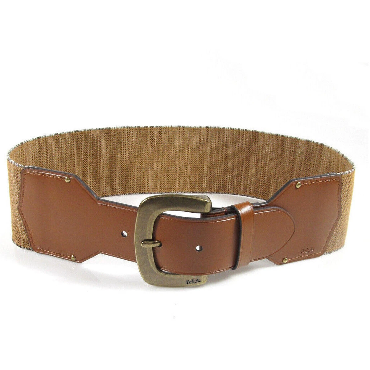 Lauren Ralph Lauren Cinch Belt Womens Small Tan Brown Faux Leather Wide Elastic‎ Lauren Ralph Lauren Brown Solid Belts for Women for sale | eBay main image 2