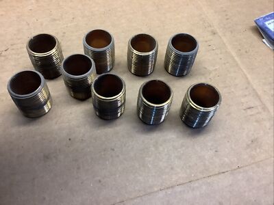 Lot of 9, NOS, 1  Brass NPT Close Nipples