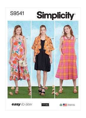 SIMPLICITY 9541 Misses JUMPSUIT KLEID JACKE Schnittmuster Größen 8-16 & 16-24