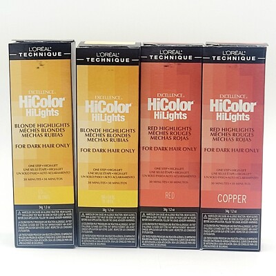 L'Oreal - HiColor HiLights for Dark Hair - 1.2oz / 34g each - CHOOSE ...