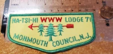 OA NA-TSI-HI Lodge 71 issue F5  Monmouth Council {ww}