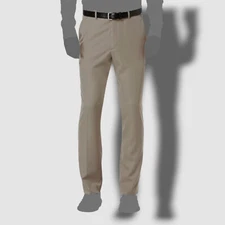 $200 Perry Ellis Portfolio men Brown Fit Flat Front Suit Dress Pants 30 W 30 L
