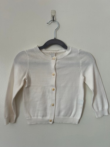 Crewcuts Girls White Cotton Cardigan (Size 3T) - 第 2/5 張圖片
