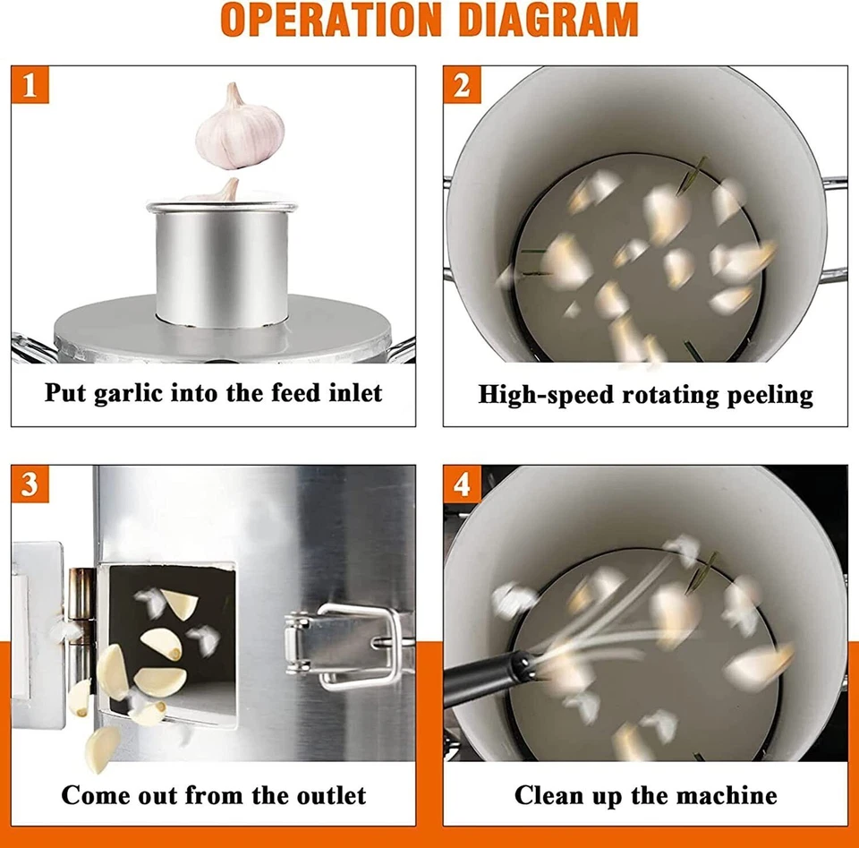 Máquina peladora de ajo comercial, pelador de ajo automático separador de ajo entero Foto 4 de 4