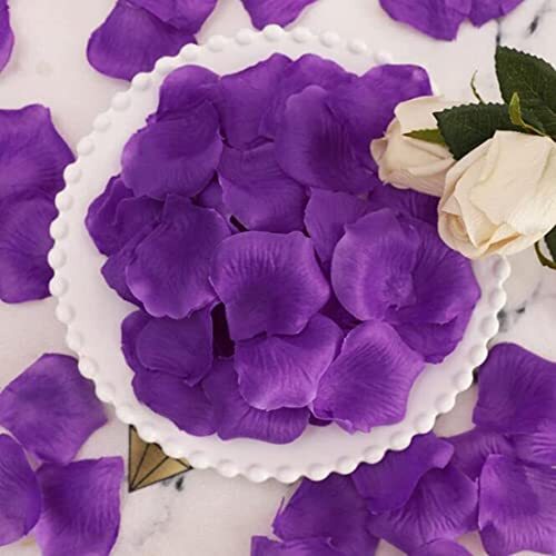 1000Pcs Artificial Silk Rose Petals - Silver, For Wedding Aisle, Vase Decor, Party Favors (Reusable) - View #9