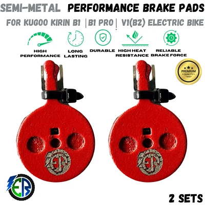 E REVOLUTION Kugoo Bremsbeläge Halbmetall für Kirin B1 B1 Pro V1 B2 Elektrofahrrad Neu 2SETS