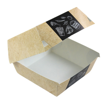 Enpack Burger-Box Snack Box Take Away Biologisch Fastfood XXL 130x130x90mm