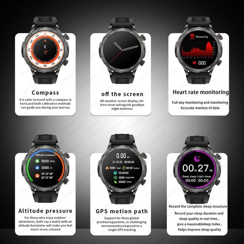 2024 New Bluetooth Call Smart Watch Men For Huawei AMOLED HD Large Screen Heart - Zdjęcie 6 z 42