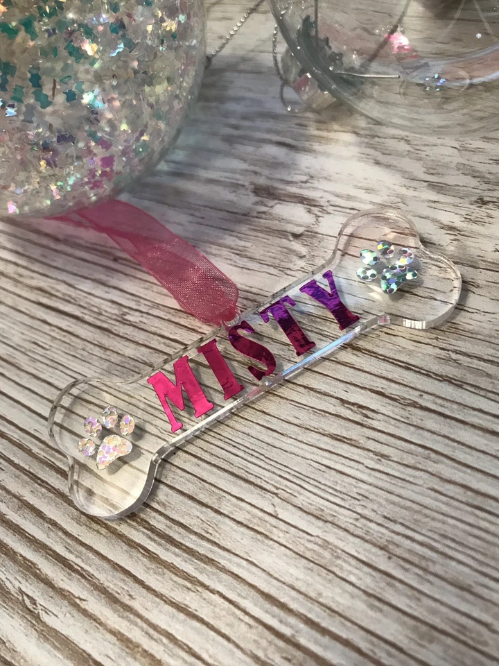 DOG | Christmas Gift Present Personalised Dog Bone Shape Tree Decoration Bauble - Image 2 of 4