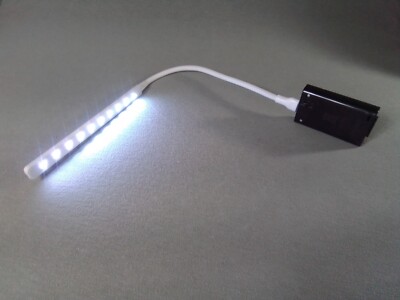 USB 10 LED Portable Flexible 18'' Light Reading Lamp w Power Pack Notebook Laptop