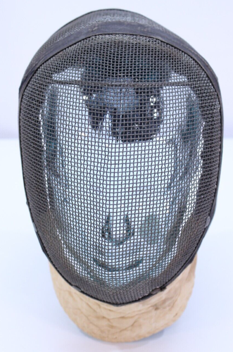 Maschera Recinzione Castello Vintage Rete Metallo Protezione Casco Sport N.Y.C. Panno - Foto 2 di 19