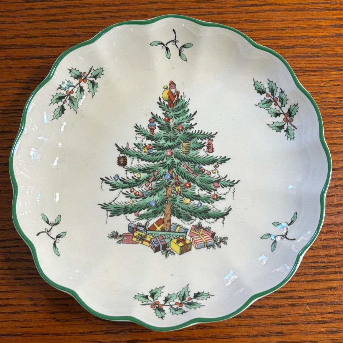スポード　SpodeChristmas Spode Christmas Tree Round Fluted Dish Small 5 inch with box