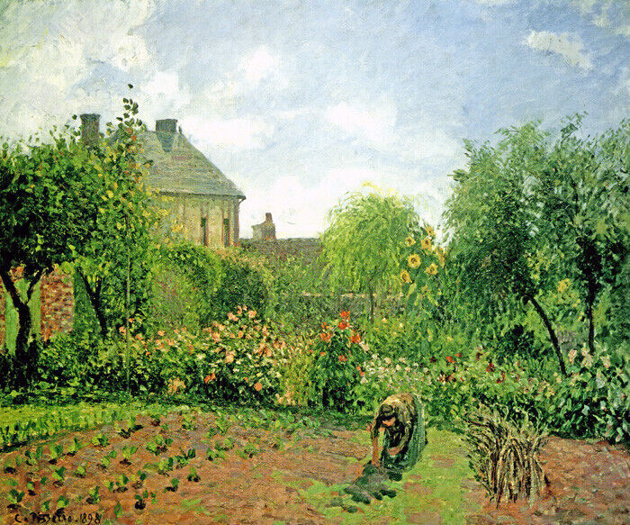 THE ARTIST&rsquo;S GARDEN AT ERAGNY FRANCE 1898 PAINTING BY CAMILLE 