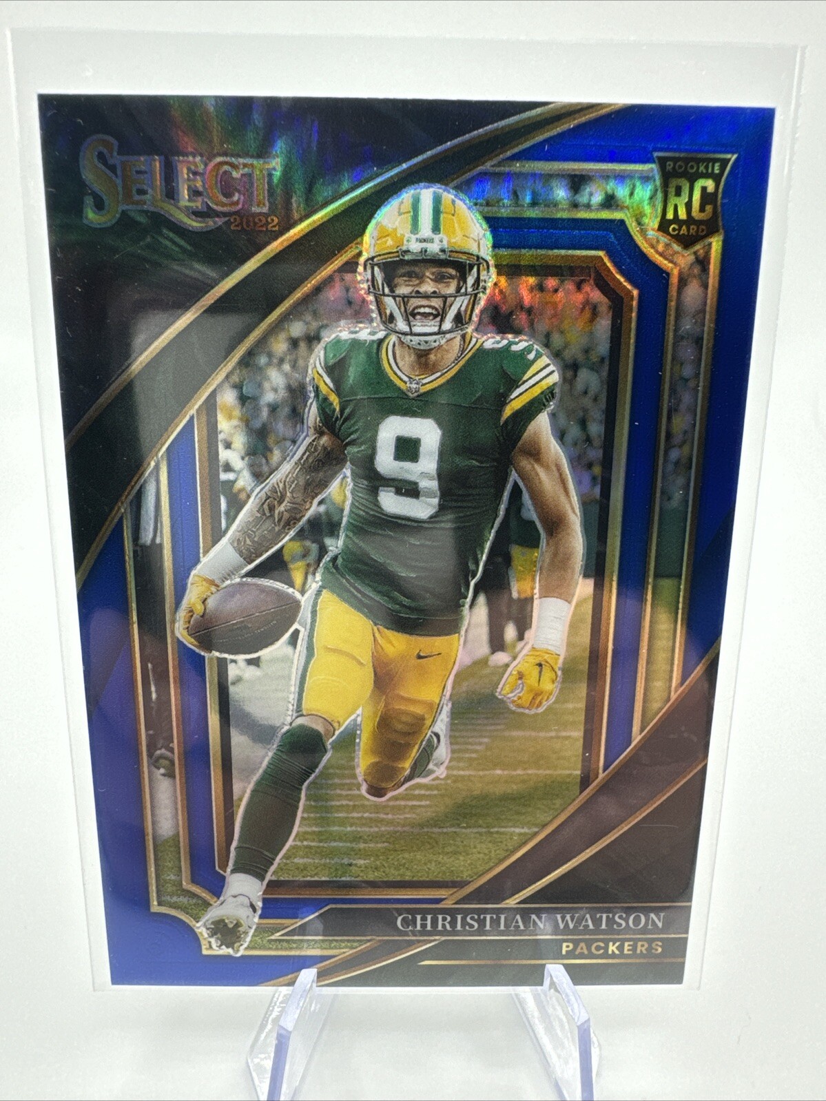 2022 Panini Select Suite Level Blue Prizm /99 Christian Watson #330 Rookie RC