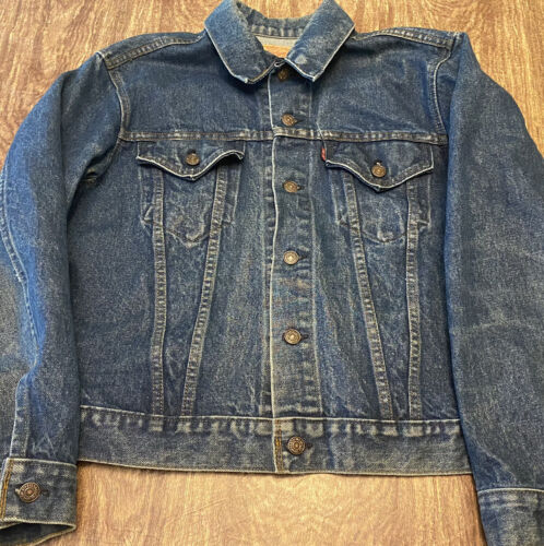 Vtg USA 1970’s 70505-0217 Levi's Denim Trucker Jacket Mens 42 Type 3 Darker Wash - Picture 1 of 20