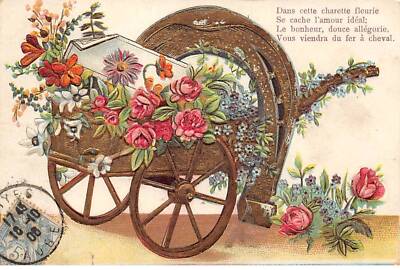 Fantasie - Nr. 77110 - IN Dieser Handwagen Blumig Eisen à Cheval - Karte