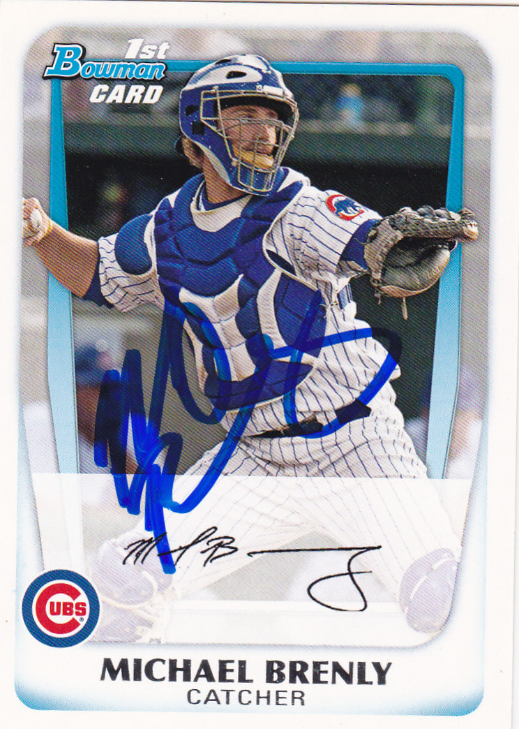 MICHAEL BRENLY CHICAGO CUBS SIGNED 2011 BOWMAN PROSPECT BASEBALL