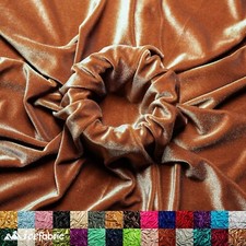 Light Brown Stretch Velvet Fabric By The Yard