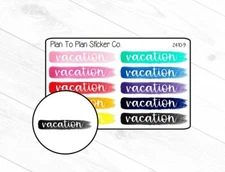 2410-9~~Vacation Notes Page Header Planner Stickers