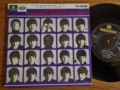 THE BEATLES - A Hard Days Night Film EP Parlophone 7” Mono