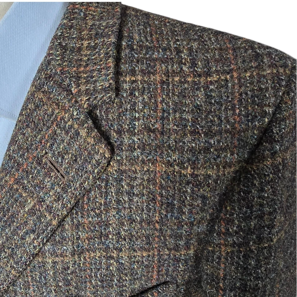 Blazer Harris Tweed vintage 42S década de 1960 por Dunn & Co 3 botões corte caixa feito na Inglaterra - Imagem 3 de 4