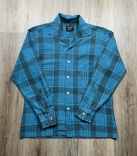 50s VINTAGE National Shirt Shops Loop Collar Shirt Size Medium Shadow Plaid