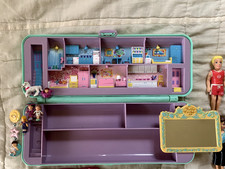 Vintage Polly Pocket Dolls, Polly Pocket Earrings, 1990 Pencil Box Playset