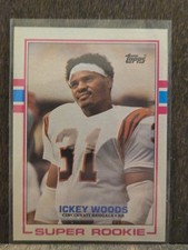 1989 Topps Ickey Woods Rookie . Cincinnati Bengals #27 H