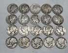 Lot # 1304 - 2.00 Face Value Mercury Dimes - 90% Silver - Unknown Grade