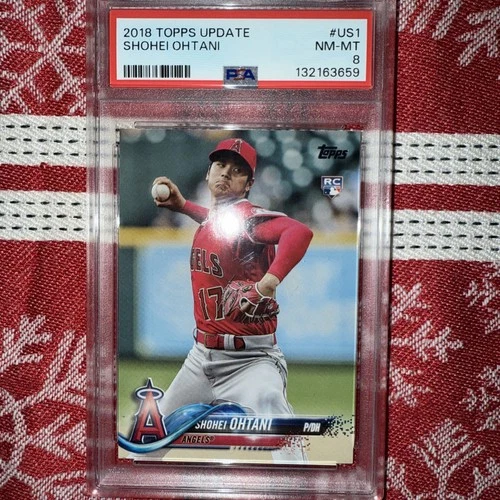 SHOHEI OHTANI 2018 TOPPS UPDATE PITCHING RED JERSEY RC #US1 PSA 8 NM-MT DODGERS!